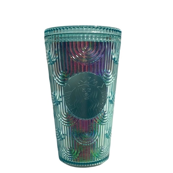 Starbucks Venti Mermaid Green Iridescent Rainbow Clear Tumbler 24 oz Summer 2022 - Picture 7 of 10